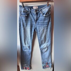 DRIFTWOOD Sz 27 Colette Embroidered Floral Medium Wash Jeans